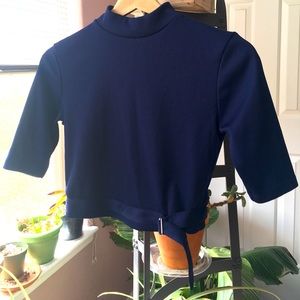 Navy blue crop top